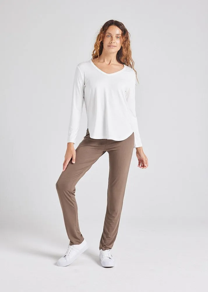 Patti Bamboo Full-Length Pant - Chocolate