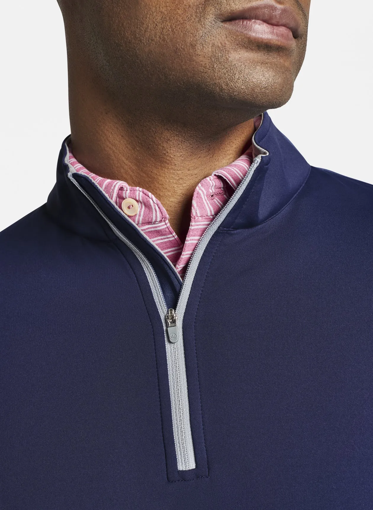 Perth Stretch Loop Terry Quarter-Zip in Navy by Peter Millar