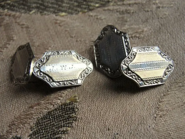 Quality Vintage 1920s ART DECO Gentlemens Pair of Mens Cuff Links Mens Jewelry