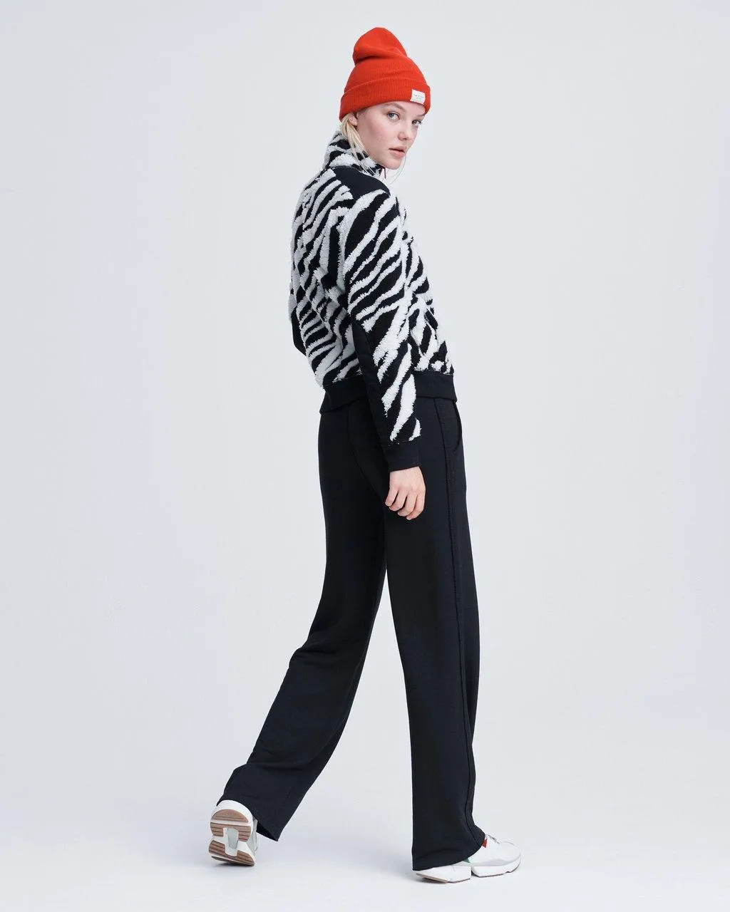 Rag & Bone - Zebra Half Zip Pullover in Black/White