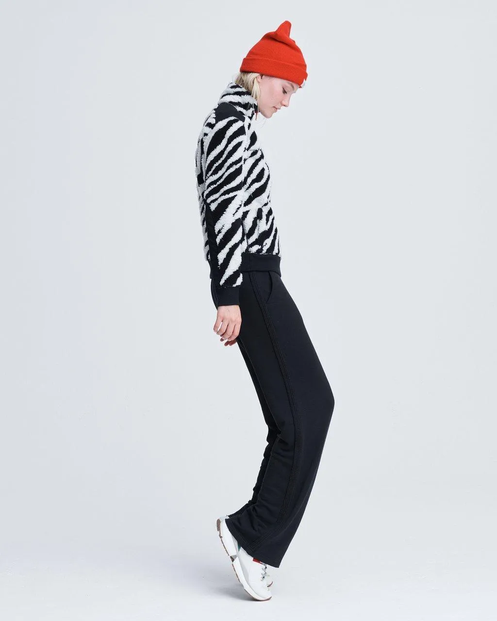 Rag & Bone - Zebra Half Zip Pullover in Black/White