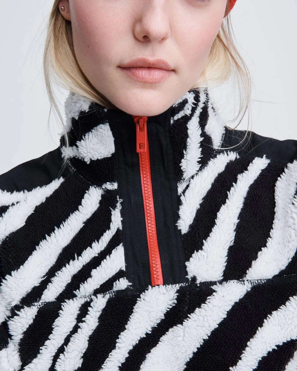 Rag & Bone - Zebra Half Zip Pullover in Black/White