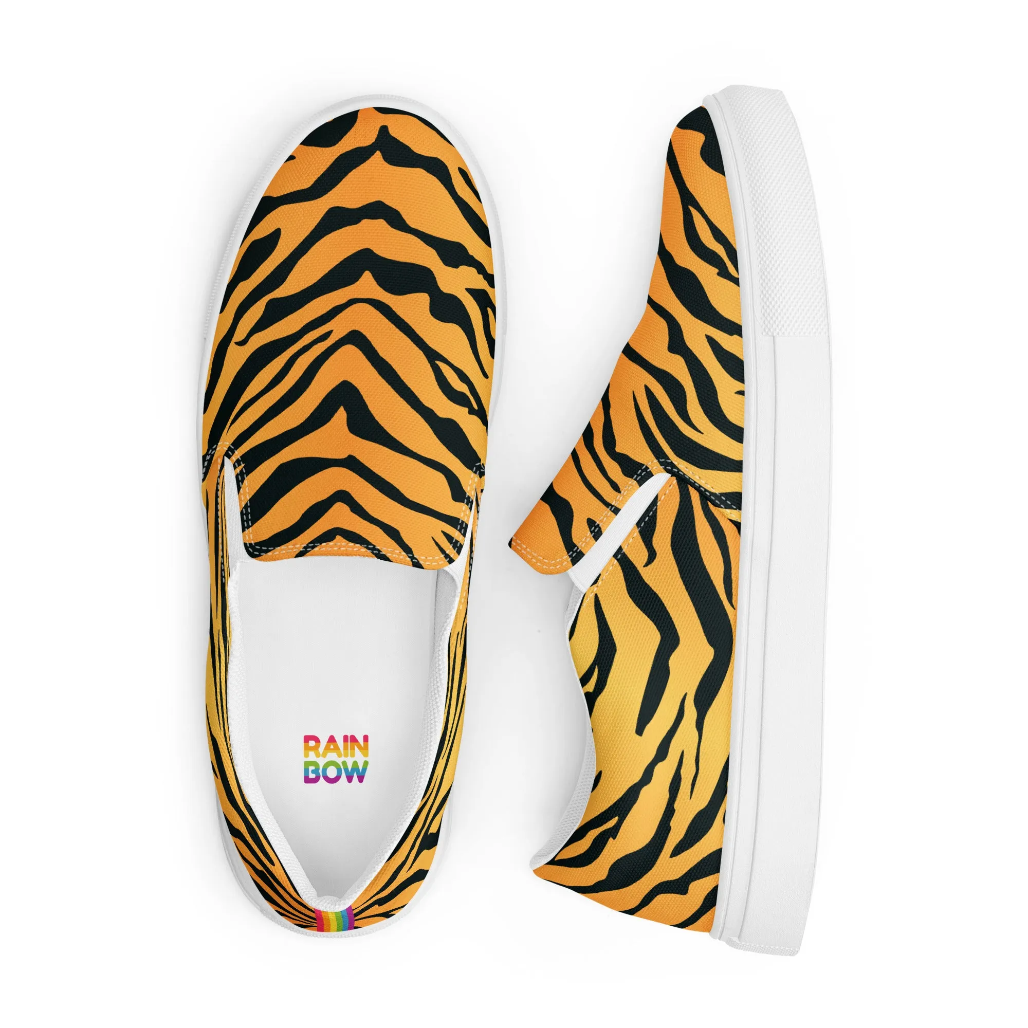 Rainbow Tiger Print Slip-on Shoes (female sizes)