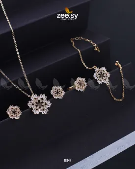 Snowflake Pendant Set - Gold