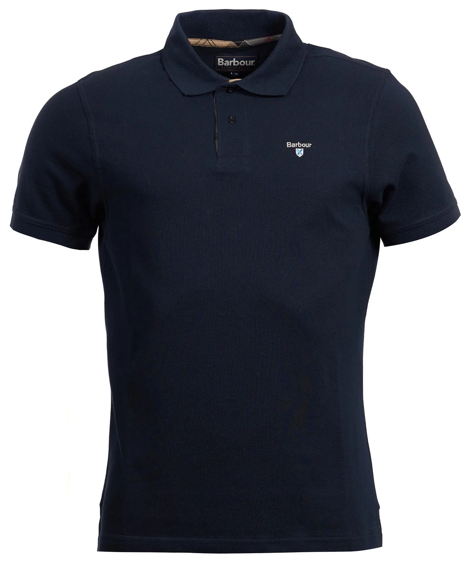 Tartan Pique Polo  - New Navy