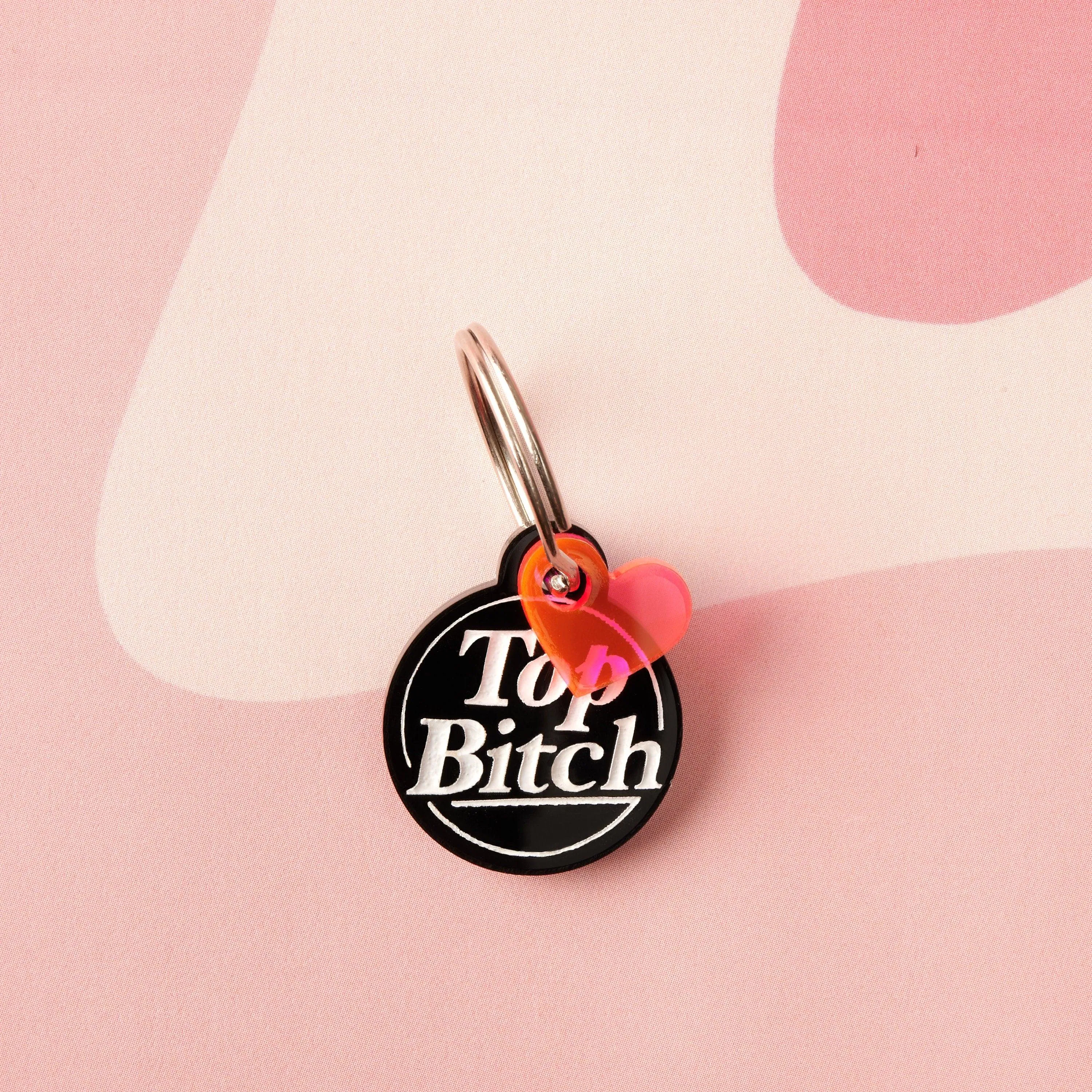 Top bitch Pet ID tag, Cat and Dog Tag, personalized pet tag