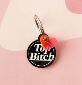 Top bitch Pet ID tag, Cat and Dog Tag, personalized pet tag