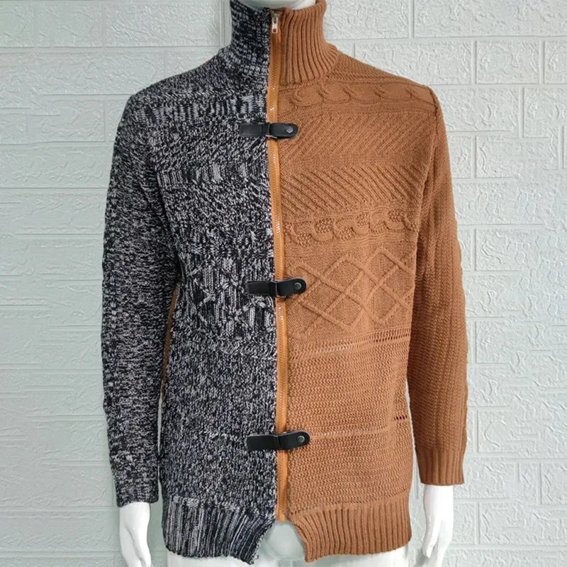 Trendy Paneled Knitted Sweater Jacket