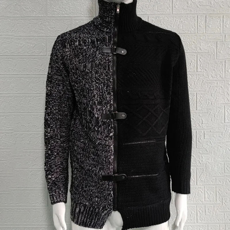 Trendy Paneled Knitted Sweater Jacket