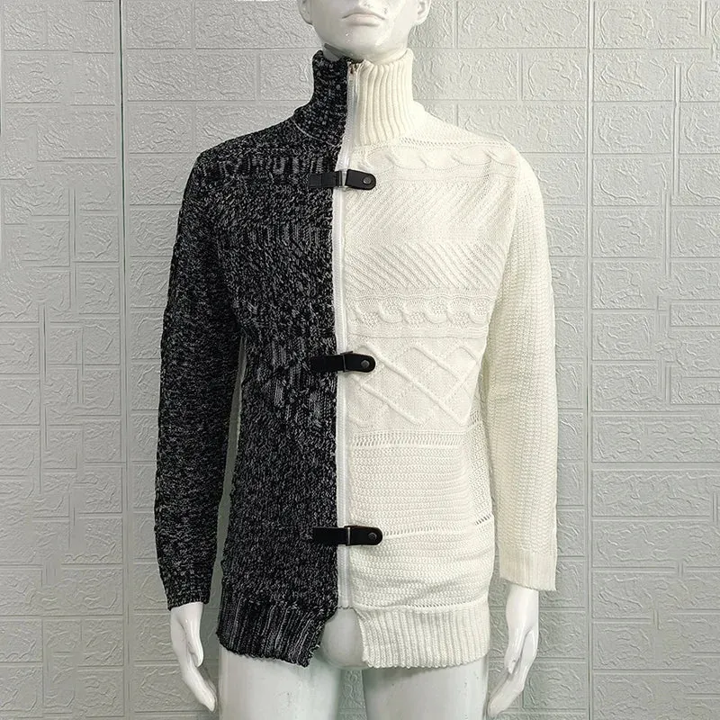 Trendy Paneled Knitted Sweater Jacket