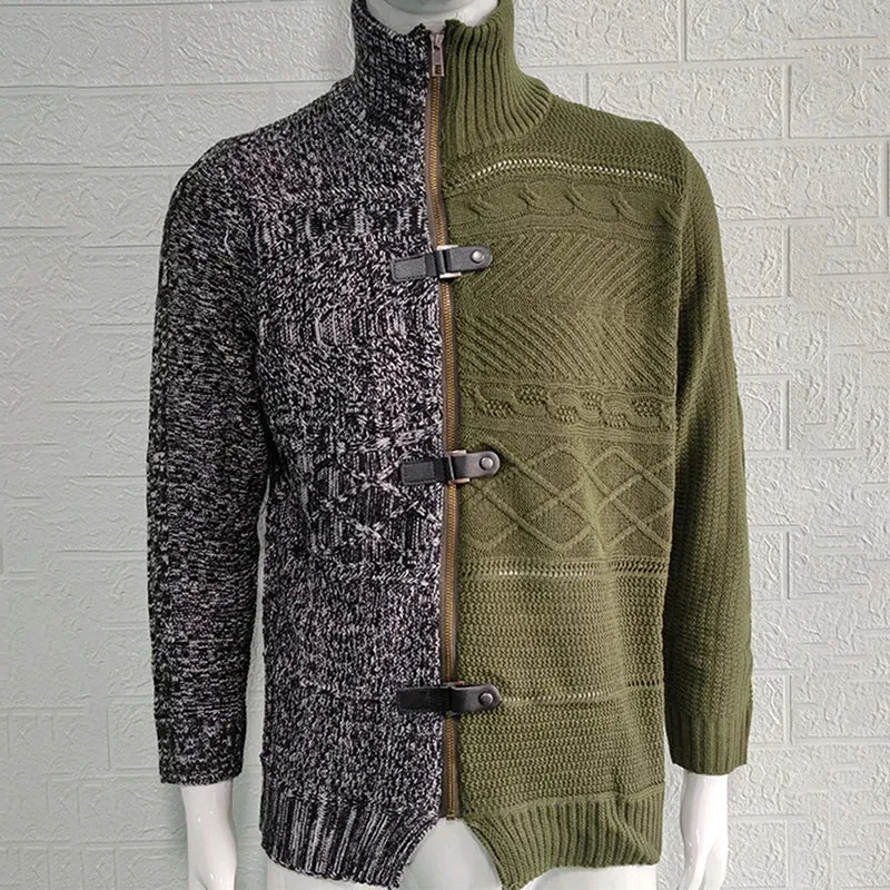 Trendy Paneled Knitted Sweater Jacket