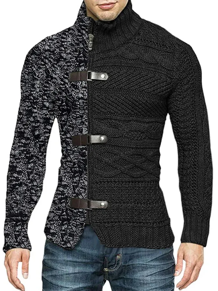 Trendy Paneled Knitted Sweater Jacket