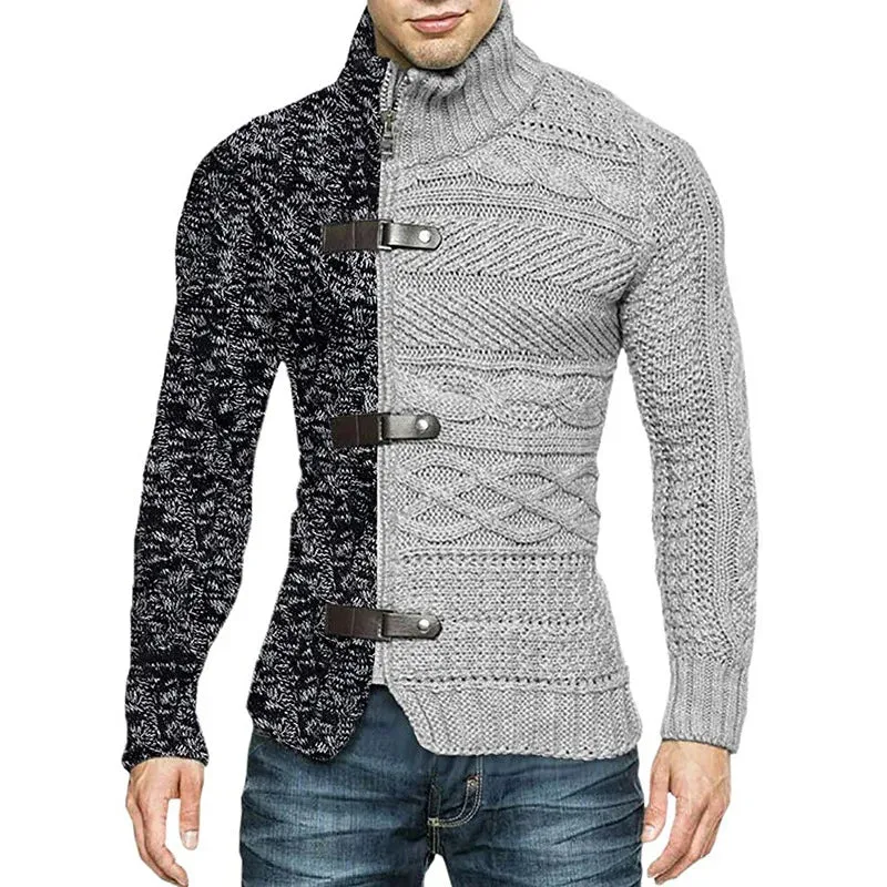 Trendy Paneled Knitted Sweater Jacket