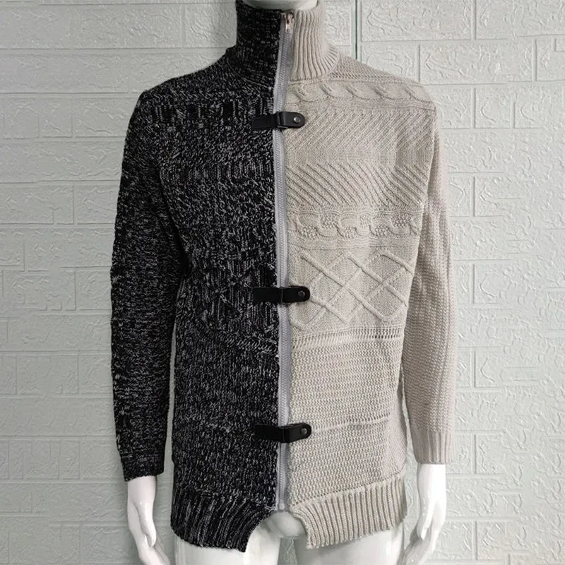 Trendy Paneled Knitted Sweater Jacket