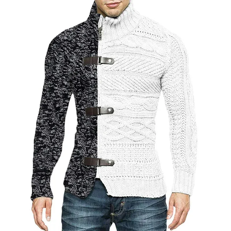 Trendy Paneled Knitted Sweater Jacket