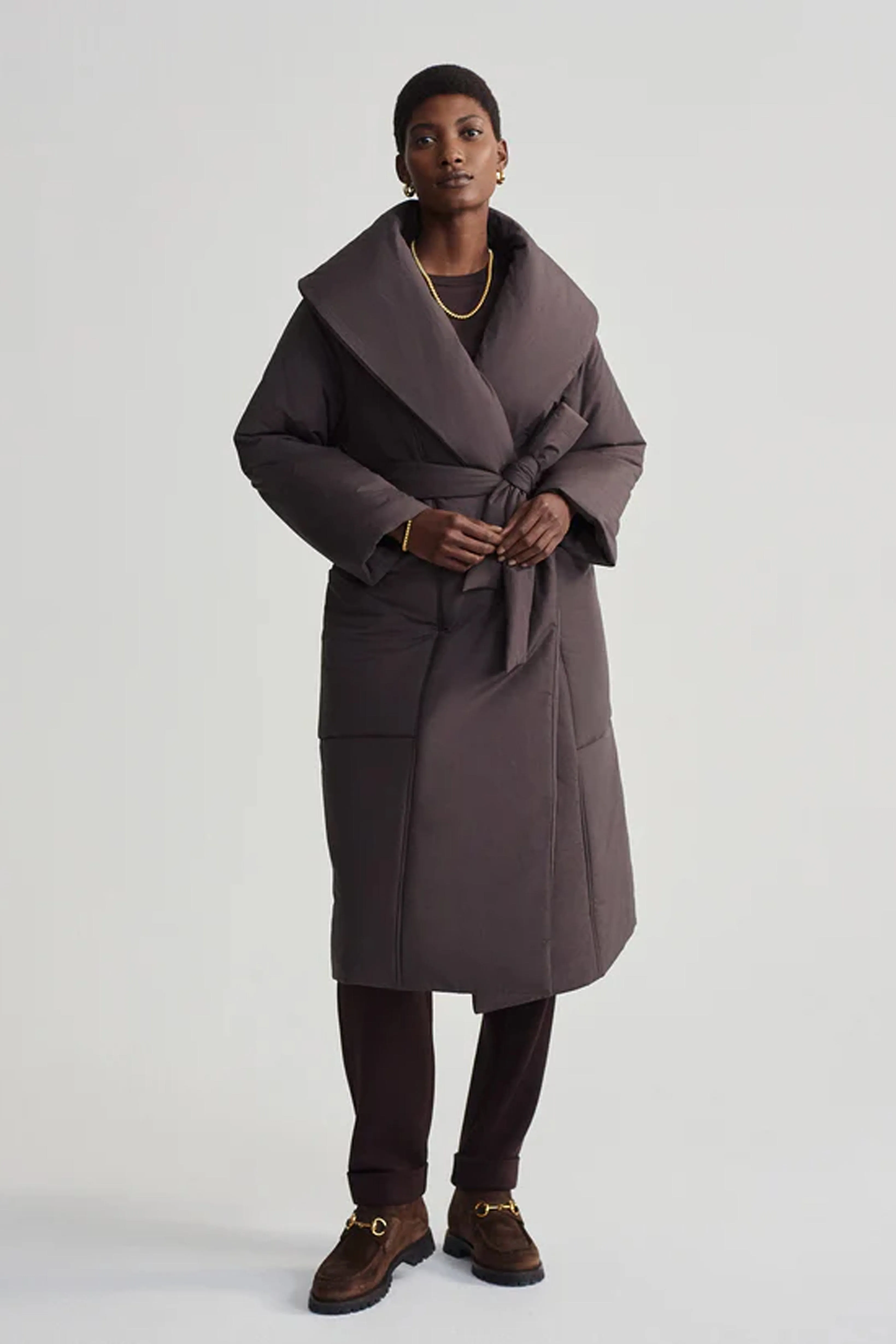 VARLEY | Ana Long Wrap Coat - Coffee