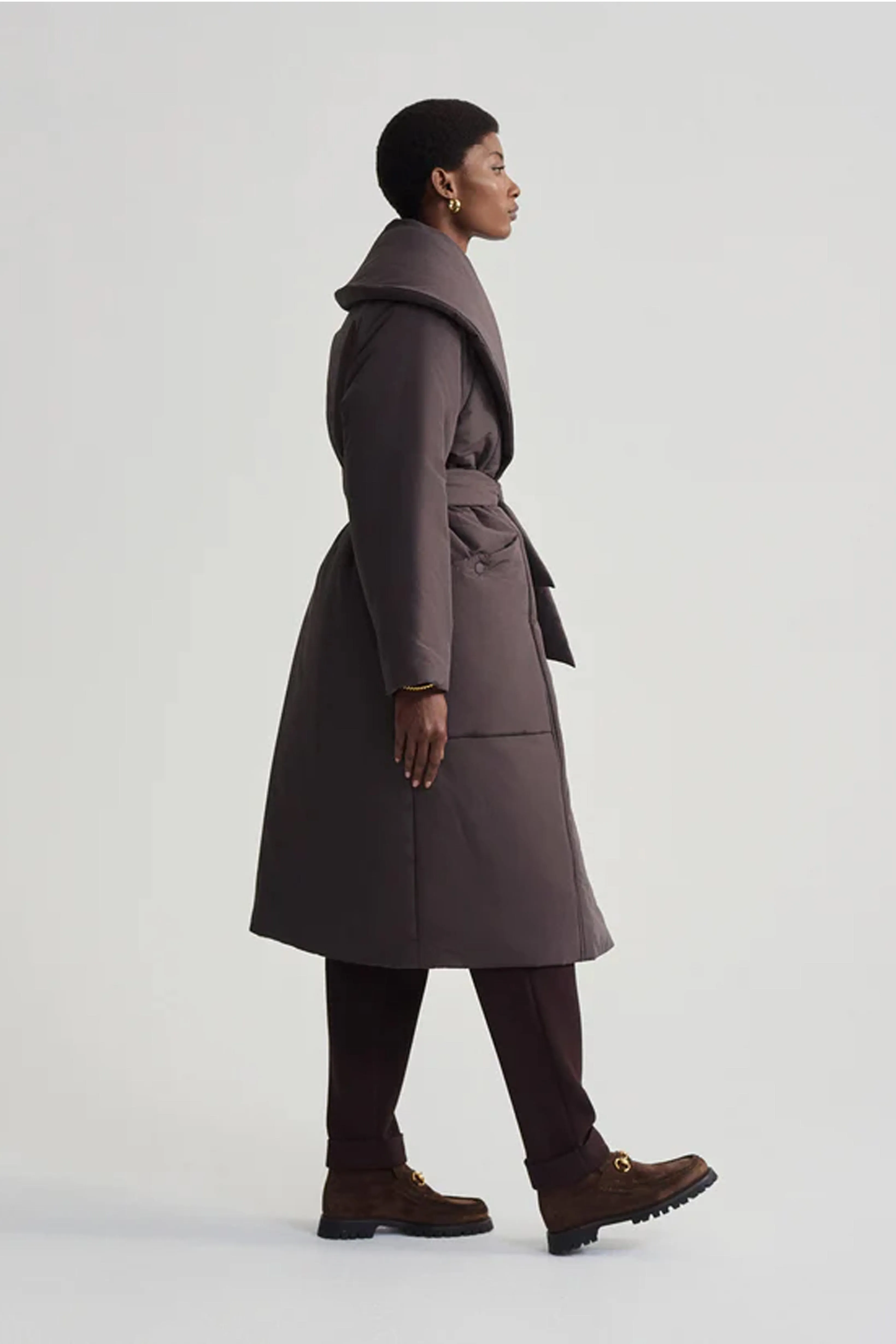 VARLEY | Ana Long Wrap Coat - Coffee