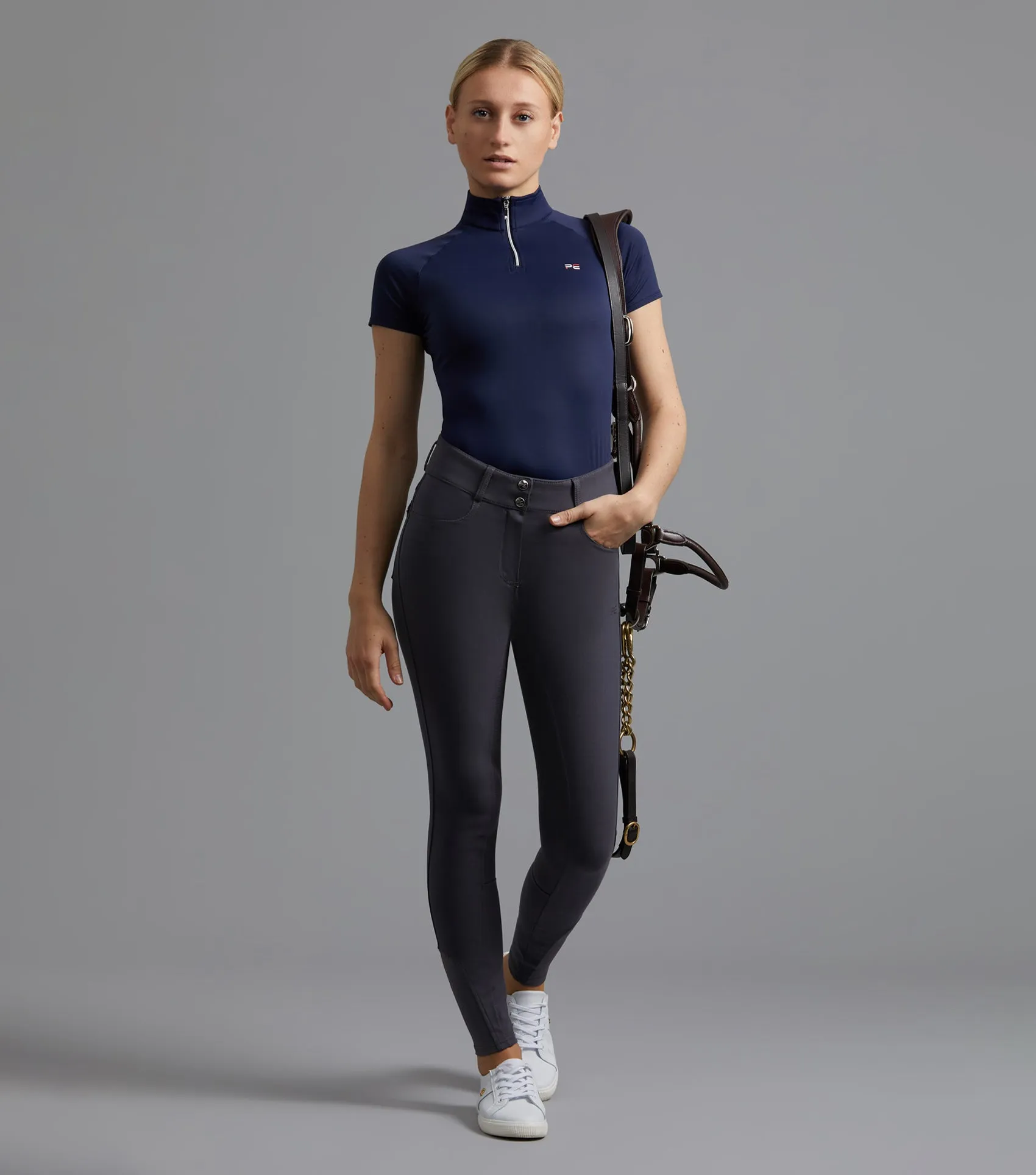 Virtue Ladies Full Seat Gel Riding Breeches Anthracite