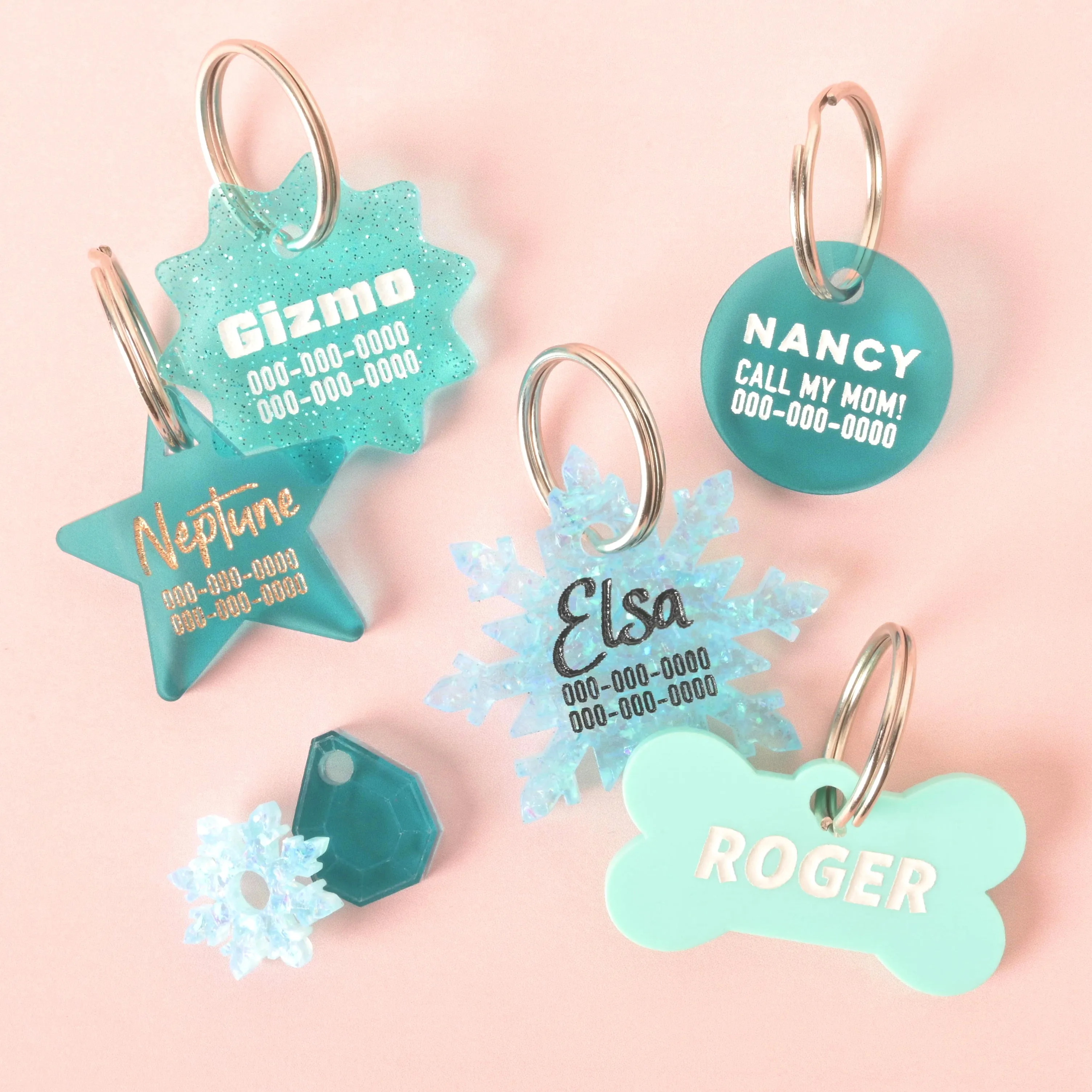 Winter Snowflake Personalized Pet Tag