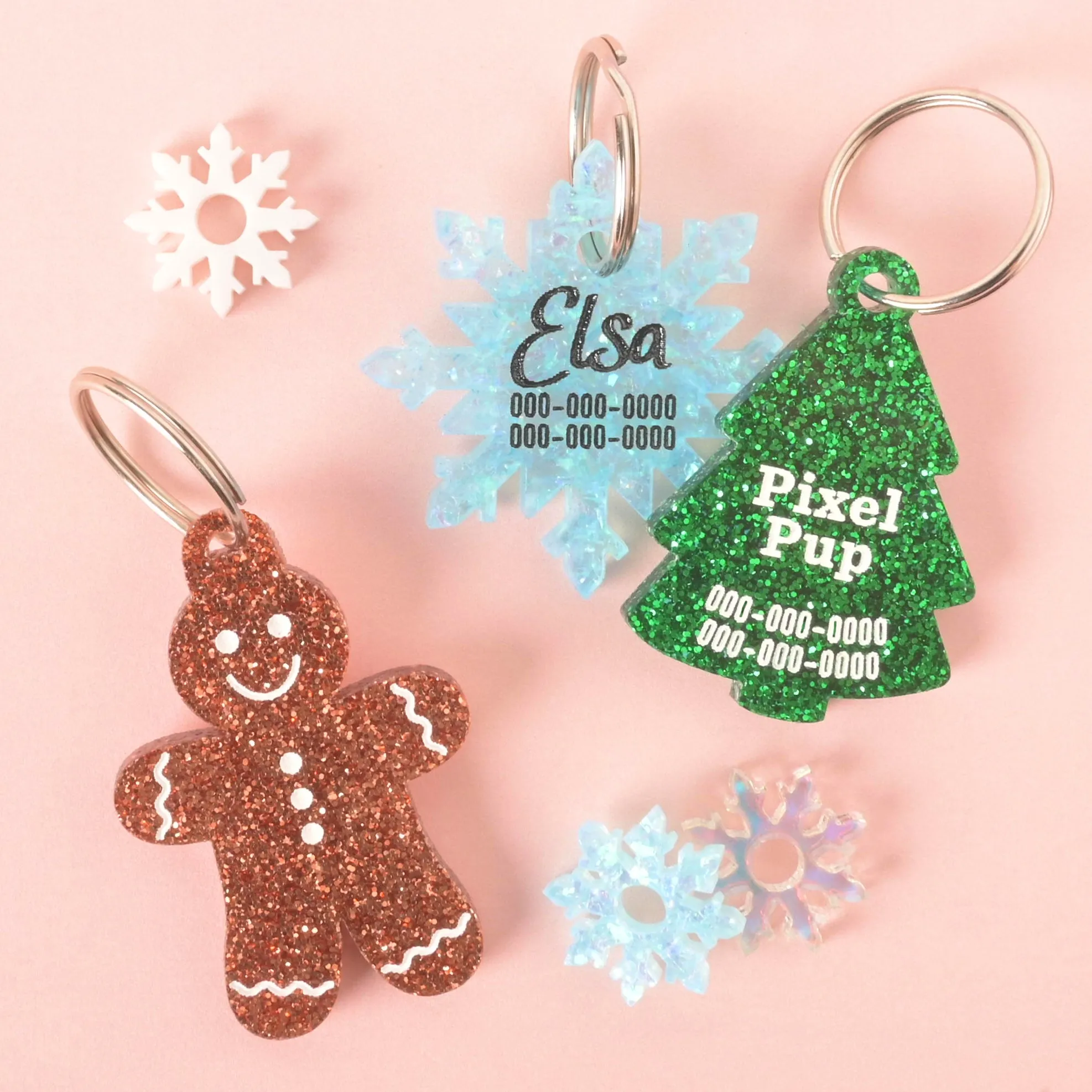 Winter Snowflake Personalized Pet Tag