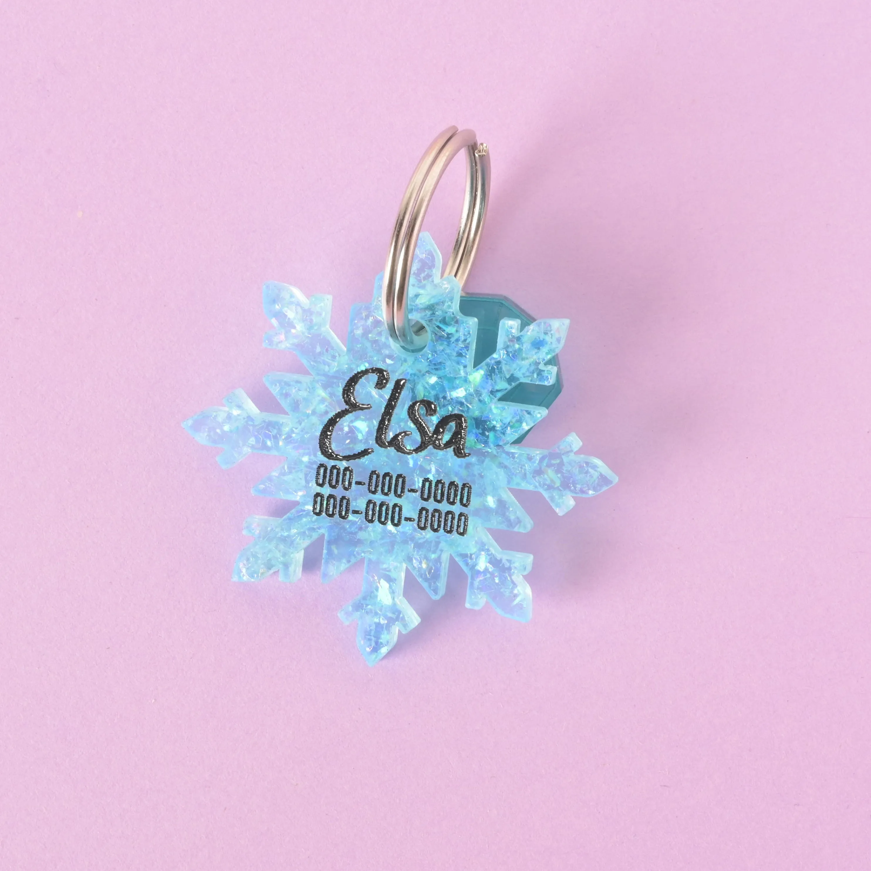 Winter Snowflake Personalized Pet Tag