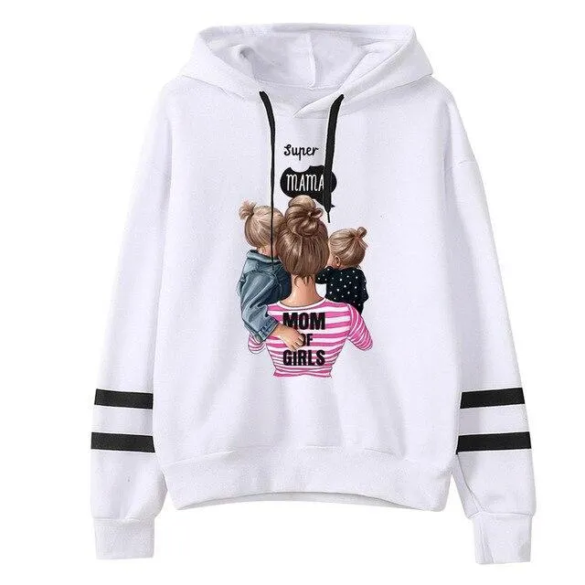 Women MOM Baby print Hoodies Thanksgiving Print Long Sleeve Sweatshirt Hooded Pullover Tops New 2019 Autumn Winter Hooded