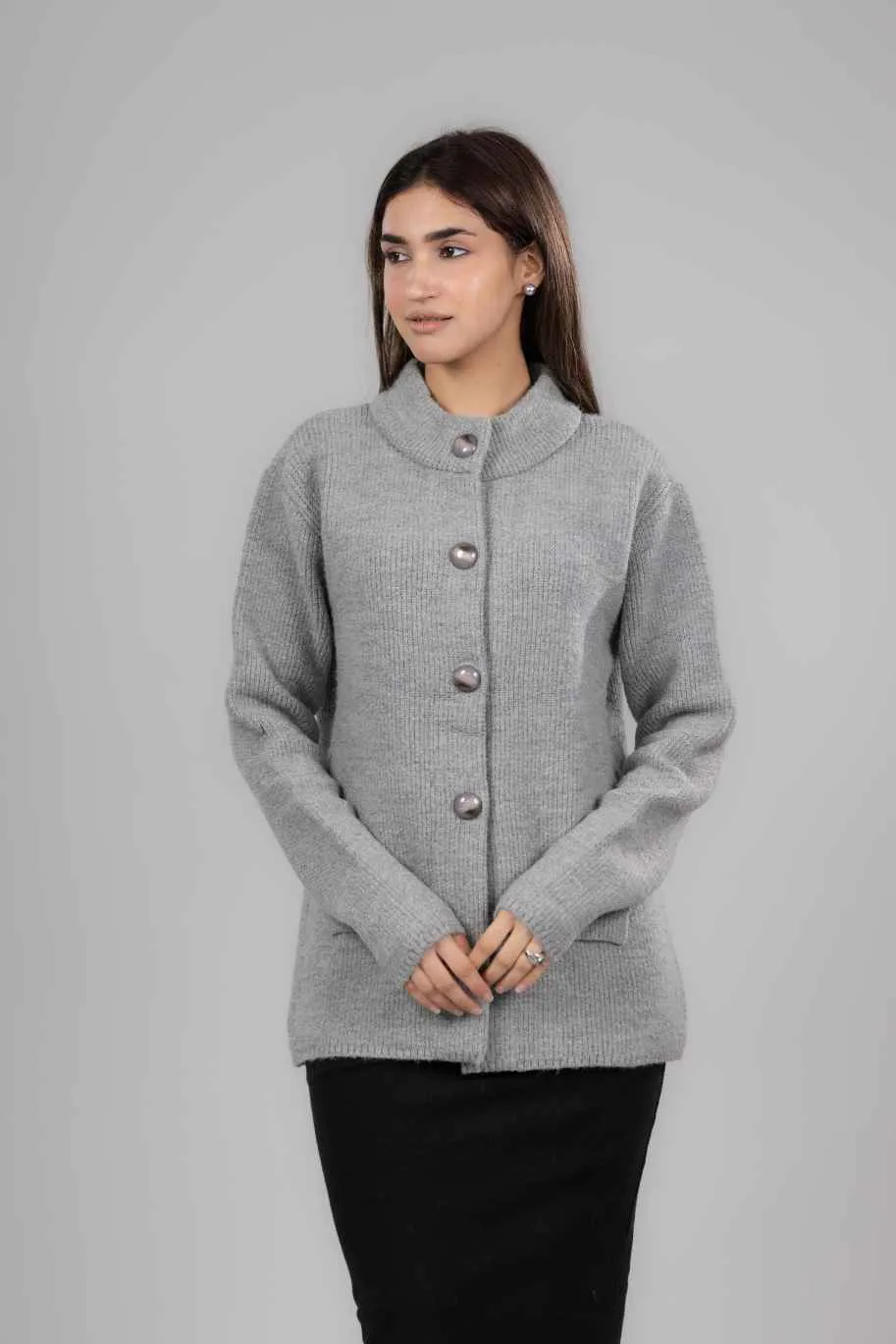 Women Woolen T-Neck Short Coat