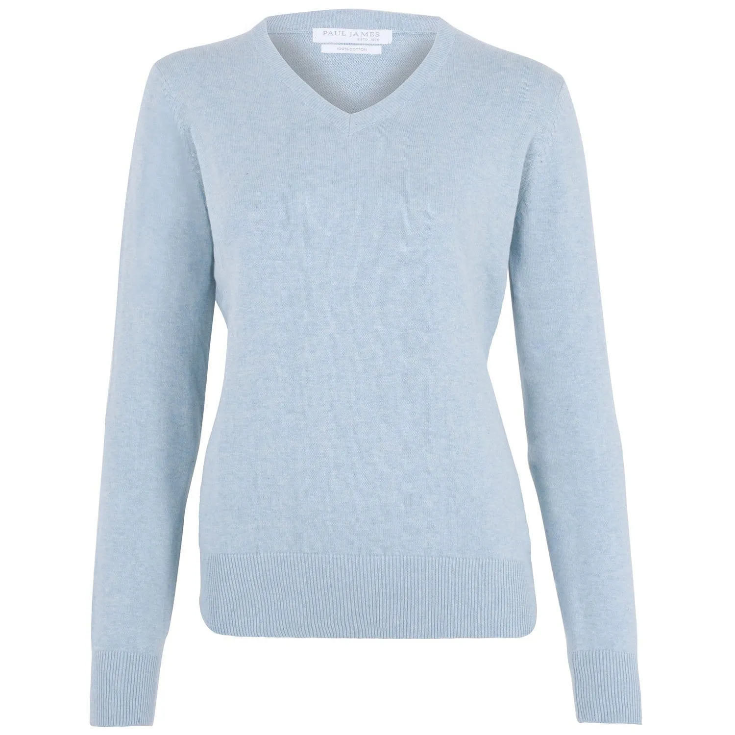 Womens Pure Cotton V-Neck Jumper