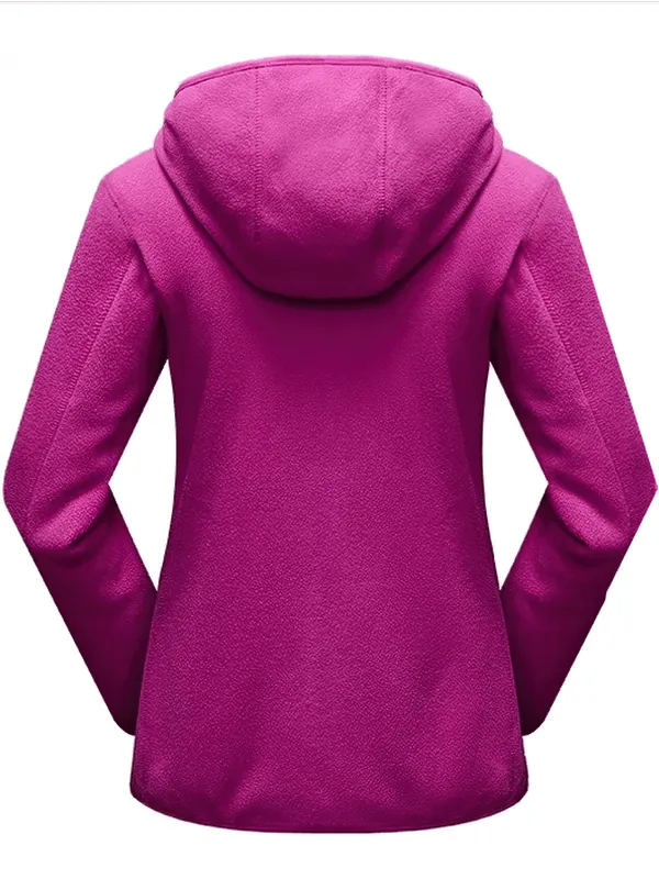 Women's Reversible Fleece Jacket / Stylish Zipper Pullover With Hood - SF0016