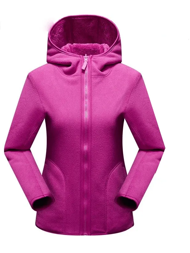 Women's Reversible Fleece Jacket / Stylish Zipper Pullover With Hood - SF0016