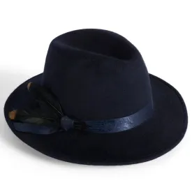 Wool Felt Ladies Fedora - Navy by Failsworth